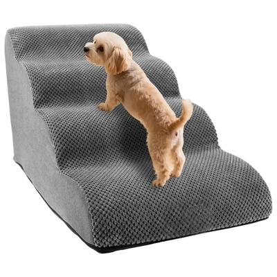 Yüksek Yataklar ve Kanepeler İçin Kıvrımlı Köpek Merdiveni Rampası Kaymaz Sünger Dolgulu Küçük Köpekler ve Kediler İçin Evcil Hayvan Basamakları