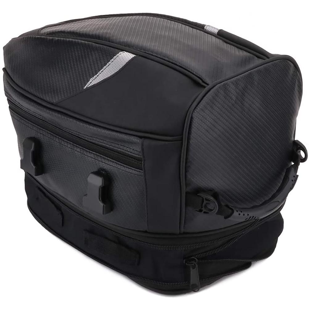 Motorcycle Seat Bag Tail Bag Saddlebags Waterproof Luggage Bag Multi Functional PU Leather Motorbike Helmet Bag Storage