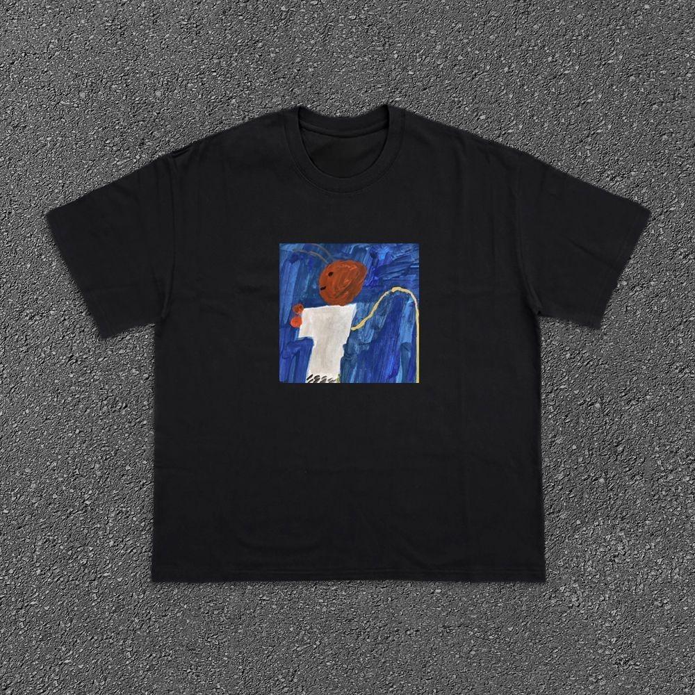 Abstract Figure Blue Background Graphic Tee