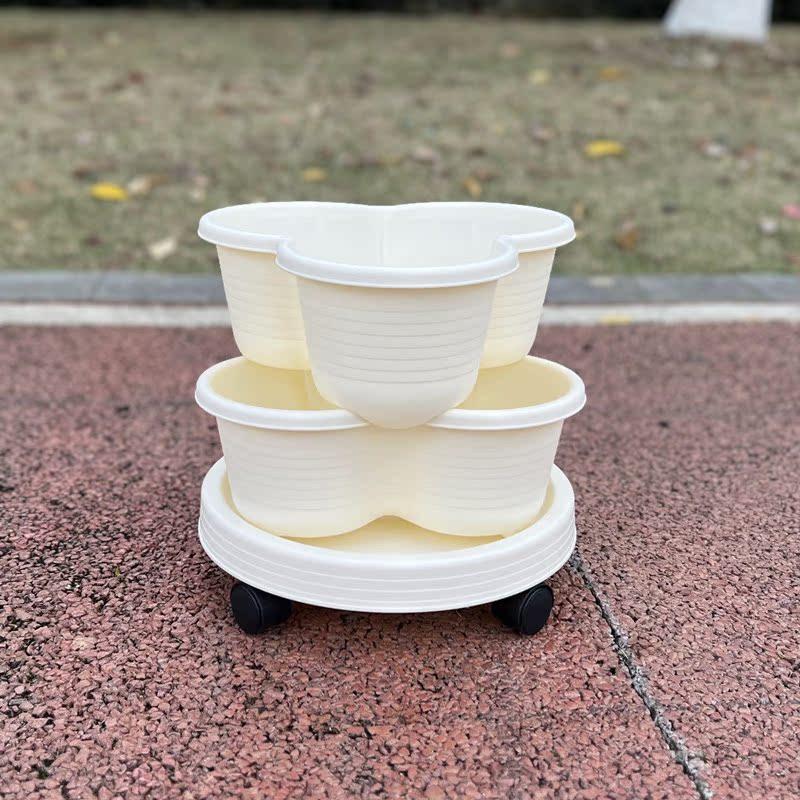 Vegetable Plastic Pot Family Balcony Strawberry Potted Plant Three Dimensional Multi-layer Space Saving Planting Flower Pots