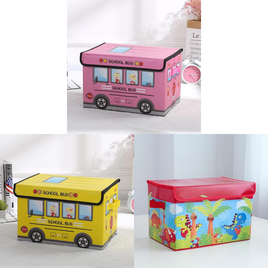 Fabric Storage Bin With Foldable Cover For Car Organizing And Home Use