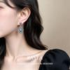 Stylish Denim Blue Cross Stud Earrings: Niche, Sweet, Cool, and Exaggerated High-Class Feel for Women