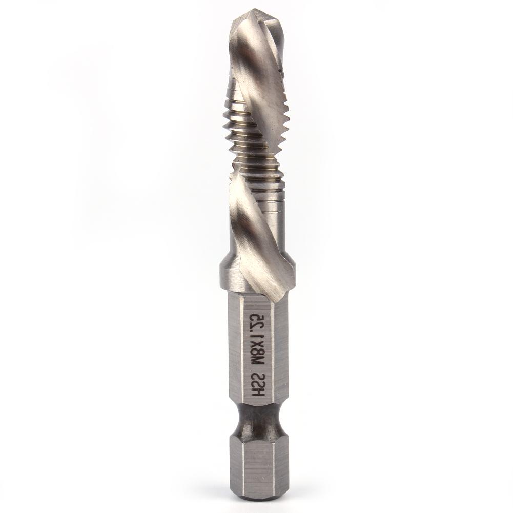 Hex Handle Tap Drill Bits M8 HSS 1/4" Hex Shank Drill & Tap Taper Drill Bits Power Tool Part