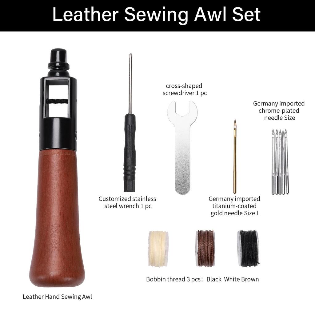 WUTA Leather Sewing Hand Sewing Speedy for Leather with Needle Set of 10 Small Needles Machine, Machine, Stitcher, Crafts, Chrome-Plated