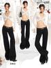 Women's Retro Black Low-Rise Micro-Flare Jeans - Autumn/Winter 2024 Collection