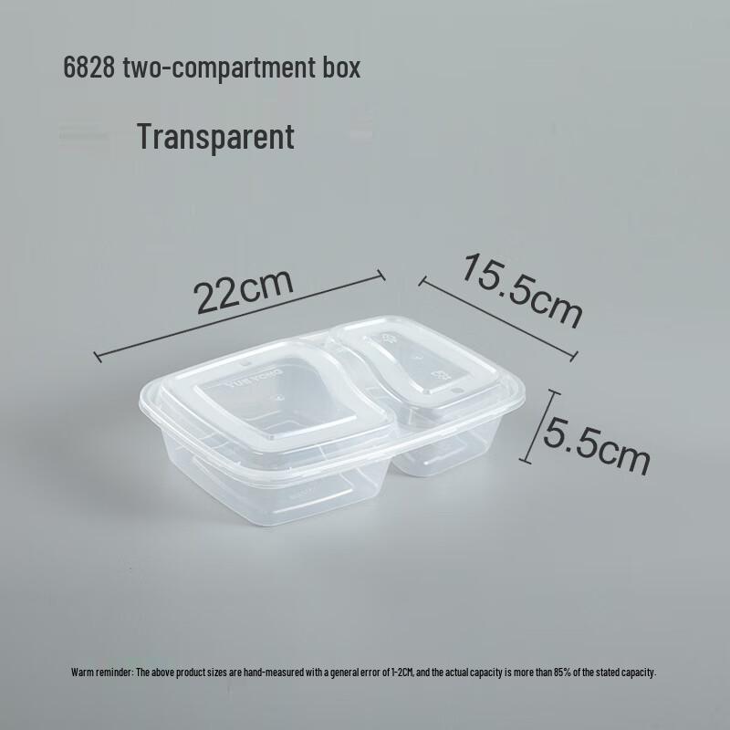 Disposable Plastic 2-Compartment Takeaway Containers