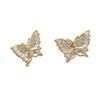 Hollowed-out Bow-shaped Stud Earrings - Butterfly-shaped Earrings for Women, High-end and Luxurious Zirconia Earrings