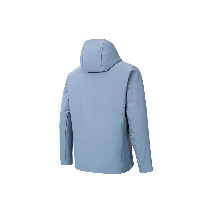 Anta Comprehensive Training Series Color Block Zipper Hooded Down Jacket Men Outerwear Ancient-Wall-Gray 152347911-4