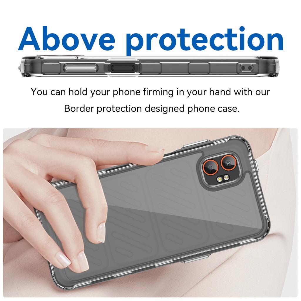 For Samsung Galaxy XCover7 Pro Case WANLONFENG MF Series TPU Acrylic Clear Phone Cover with Tempered Glass Film