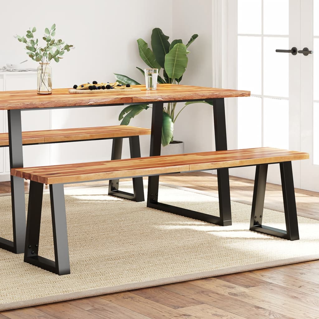Bank Baumkante 160 cm Solid Acacia Wood