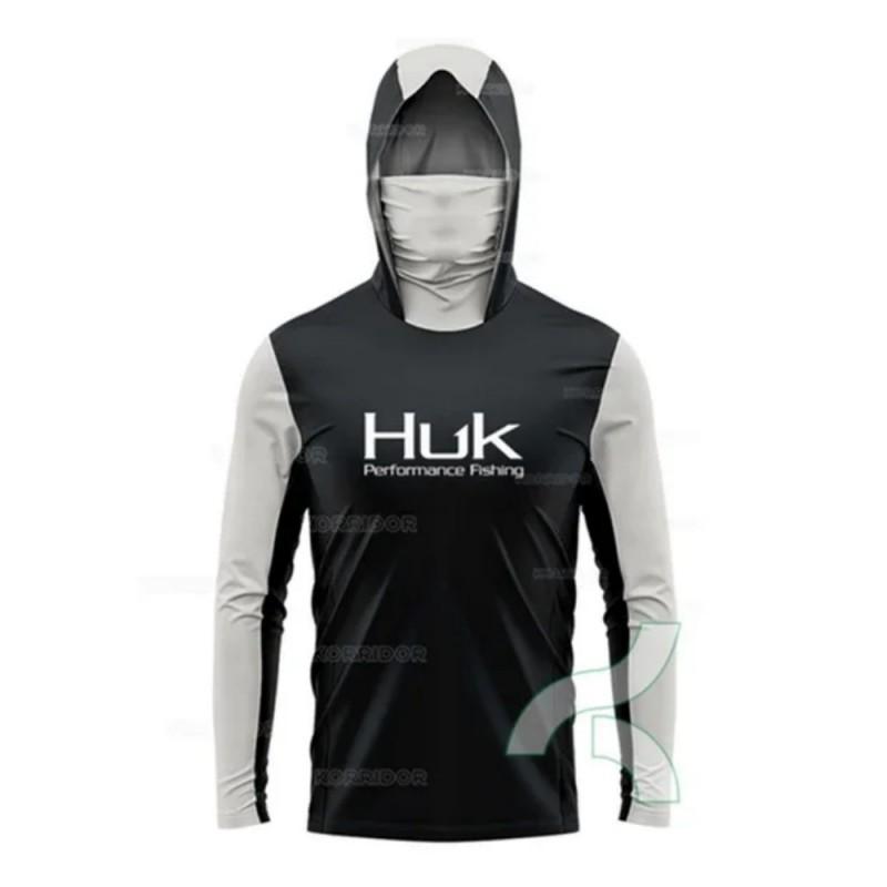 Neue HUK Outdoor-Sport Kapuzenmaske Angelanzug Leichter Sonnenschutz Langarm Luya