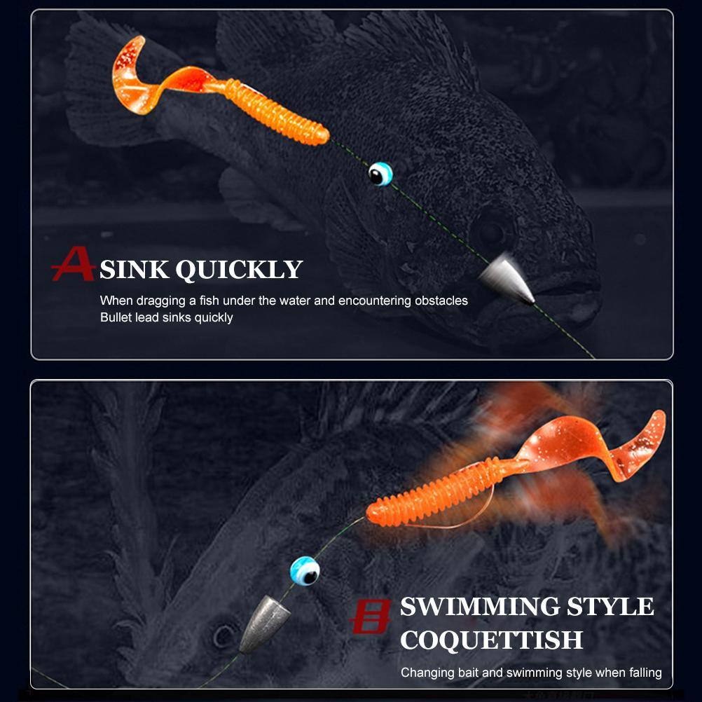 Texas Rigs zum Bassangeln mit Gewichten, Haken, Rigged Line Kit, Angelgerät