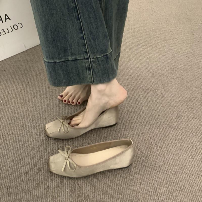 

French style with skirt, fairy, heightening in the wind, ballet shoes are versatile, not tired, gentle feet, evening shoes are beautiful, single 40 хаки