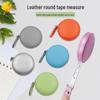 Portable Leather Round Mini Tape Measure - Soft Macaron Color Ruler for Clothing, Bust, and Waist Measurements