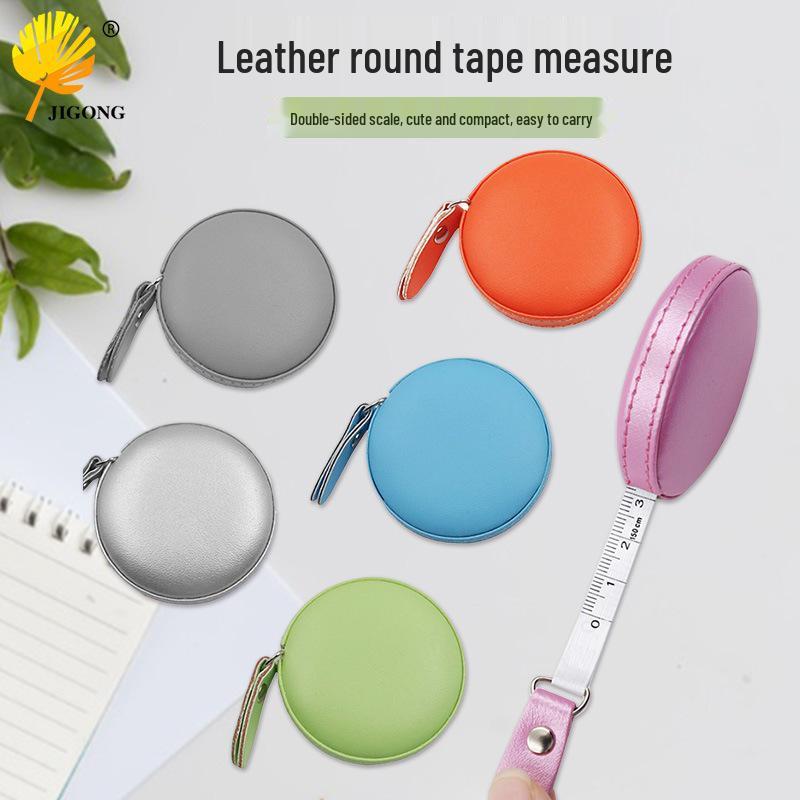 Portable Leather Round Mini Tape Measure - Soft Macaron Color Ruler for Clothing, Bust, and Waist Measurements