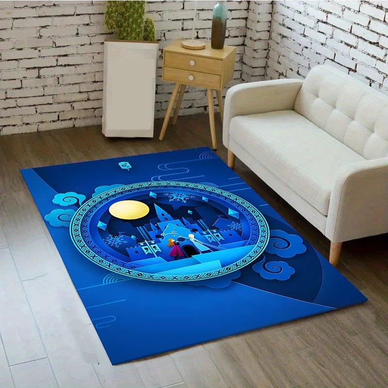 1pc Disney Frozen Pattern Carpet Area Rug Non-slip Carpet Hand Washable Floor Mat Suitable For Living Room Bedroom Home Decor Room Decor
