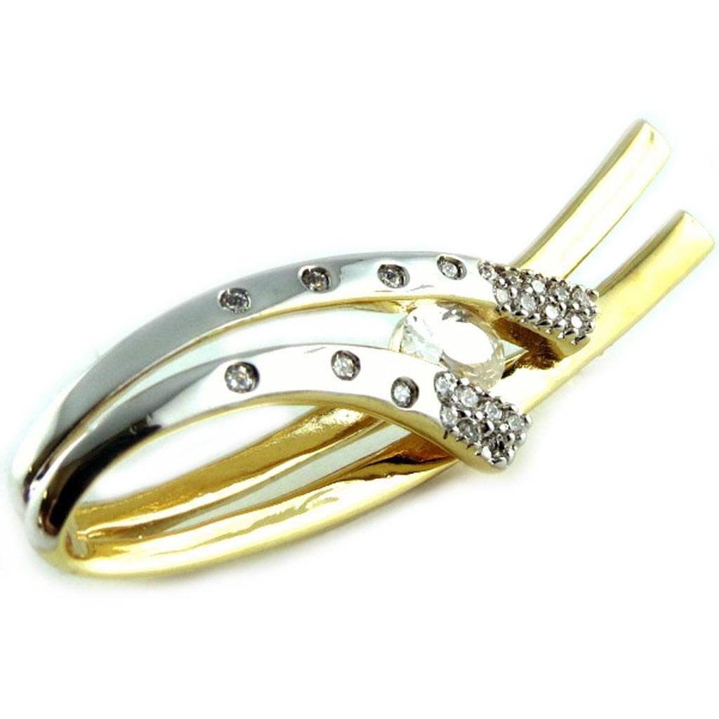 Altesse [L2047] - 2-tone 'Scarlett' Gold Plated Brooch