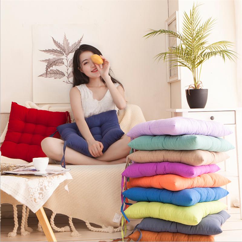 Thickened Solid Color Cushion Students Office Chair Pad Soft Computer Seat Pads Tatami Living Room Square Stool Cushions Mats