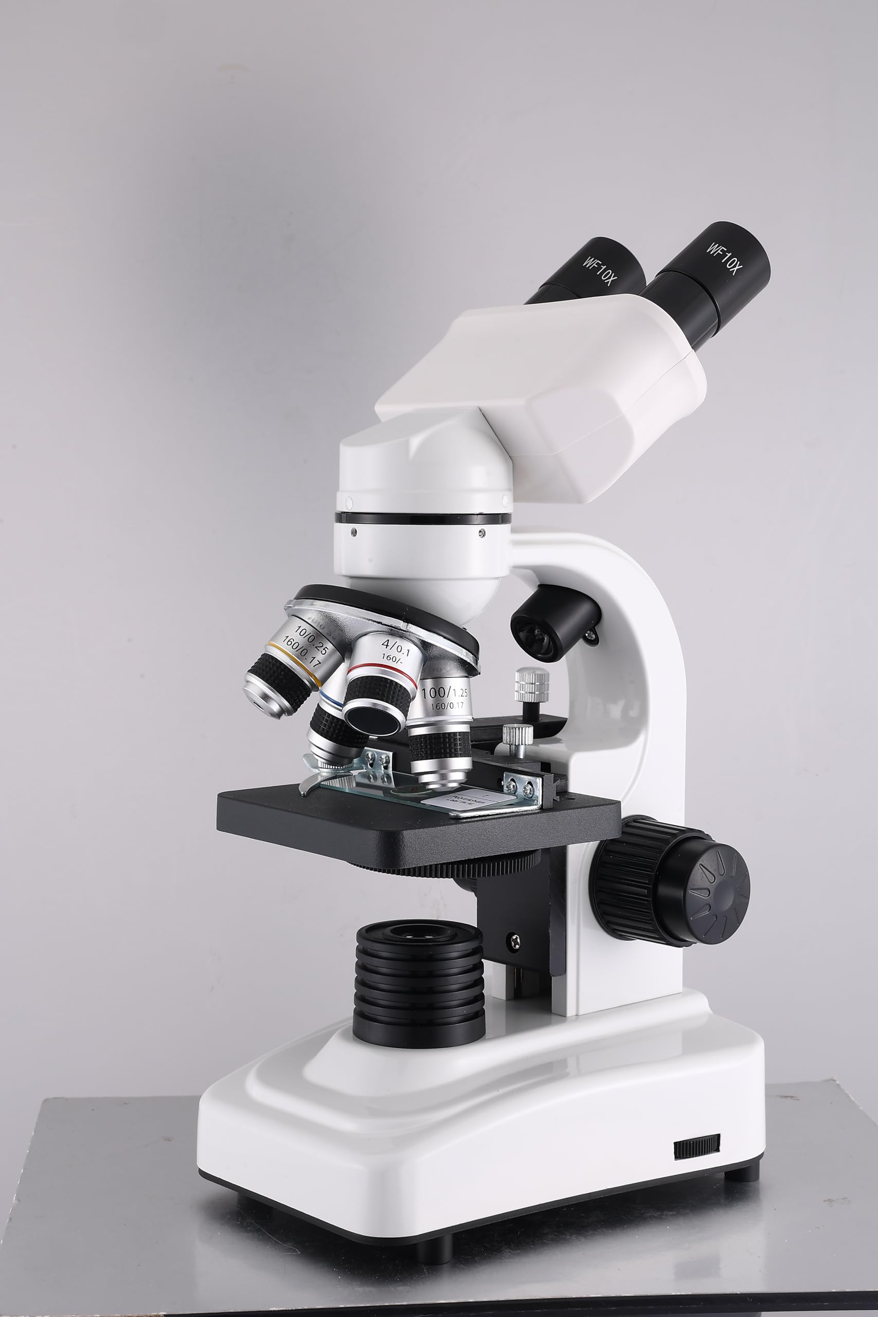

Herwicm Binocular Microscope Ultra LED Light Stereo Microscope for Home 10X 25X Wide Angle Eyepiece with Moving Caliper 40X-2000X Magnification,