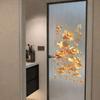 2Pcs Plastic Golden Lotus Wall Sticker Glass Door Sticker  for Bathrooms Living Rooms and Bedrooms