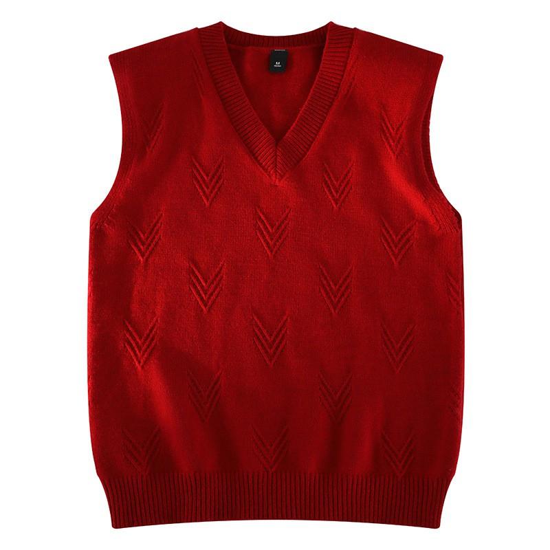 Mens V-Neck Knit Vest Lazy Style Sleeveless Sweater Retro Fashion Cardigan Layering