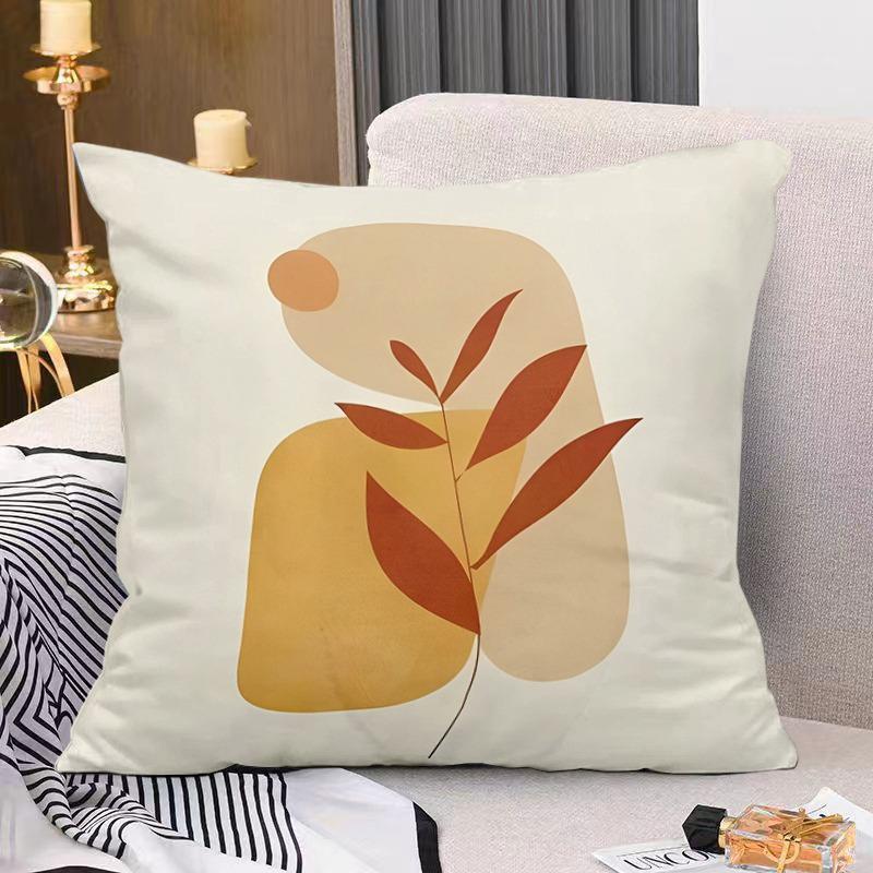 Artistic Floral Print Decorative Pillowcase Bedroom Living Room Square Cushion Pillowcase
