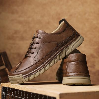Herren Lederschuhe Freizeit Schuhe Weiche Sohle Gehen Schuhe Luxus Marke Schnürschuhe Leichte Gehen Schuhe Outdoor Herren Sneaker