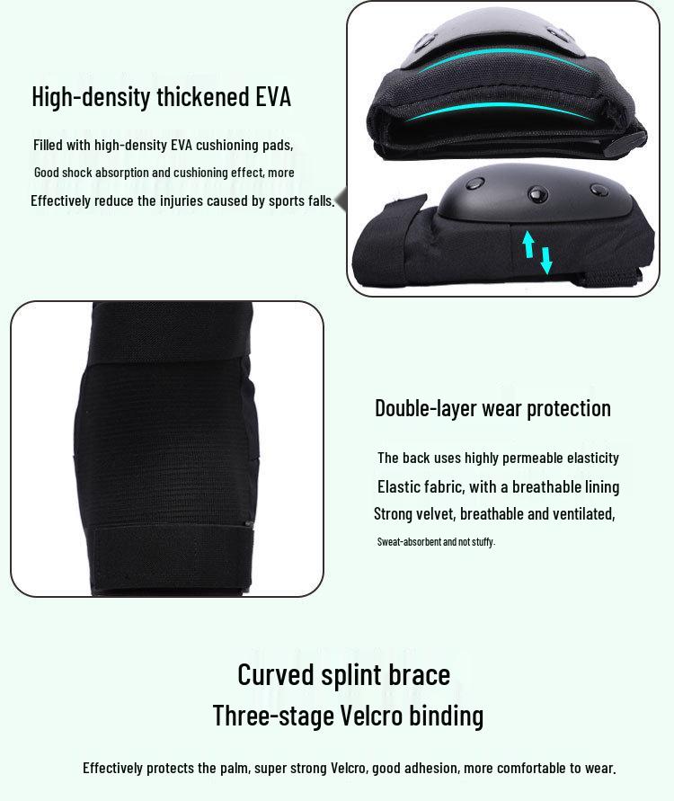 Padded Hand, Elbow, and Knee Protection Set for Ice Skating, Skateboarding, and Biking (6-Piece)