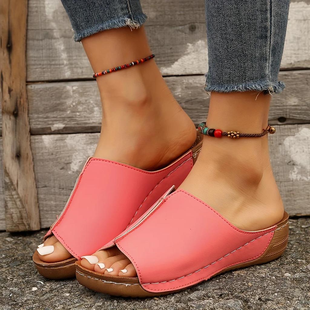 Womens Fashionable Wedge Slide Sandals Ultra-Comfortable,Cushioned Sole, Lightweight Summer Shoes for Stylish Outdoor Adventures
