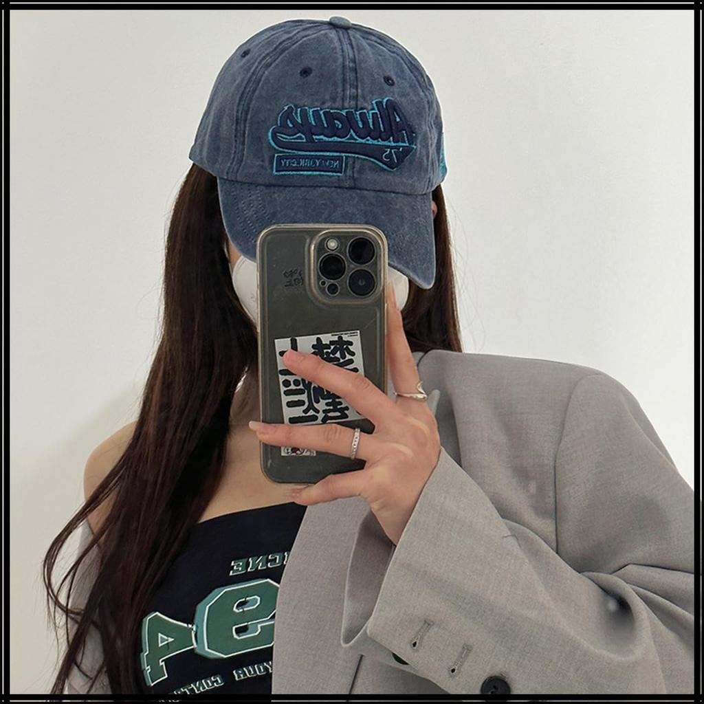 Hat Cap Cool Denim Casual Embroidery Vintage Men Women CZ456 [White Fang] (Coffee)