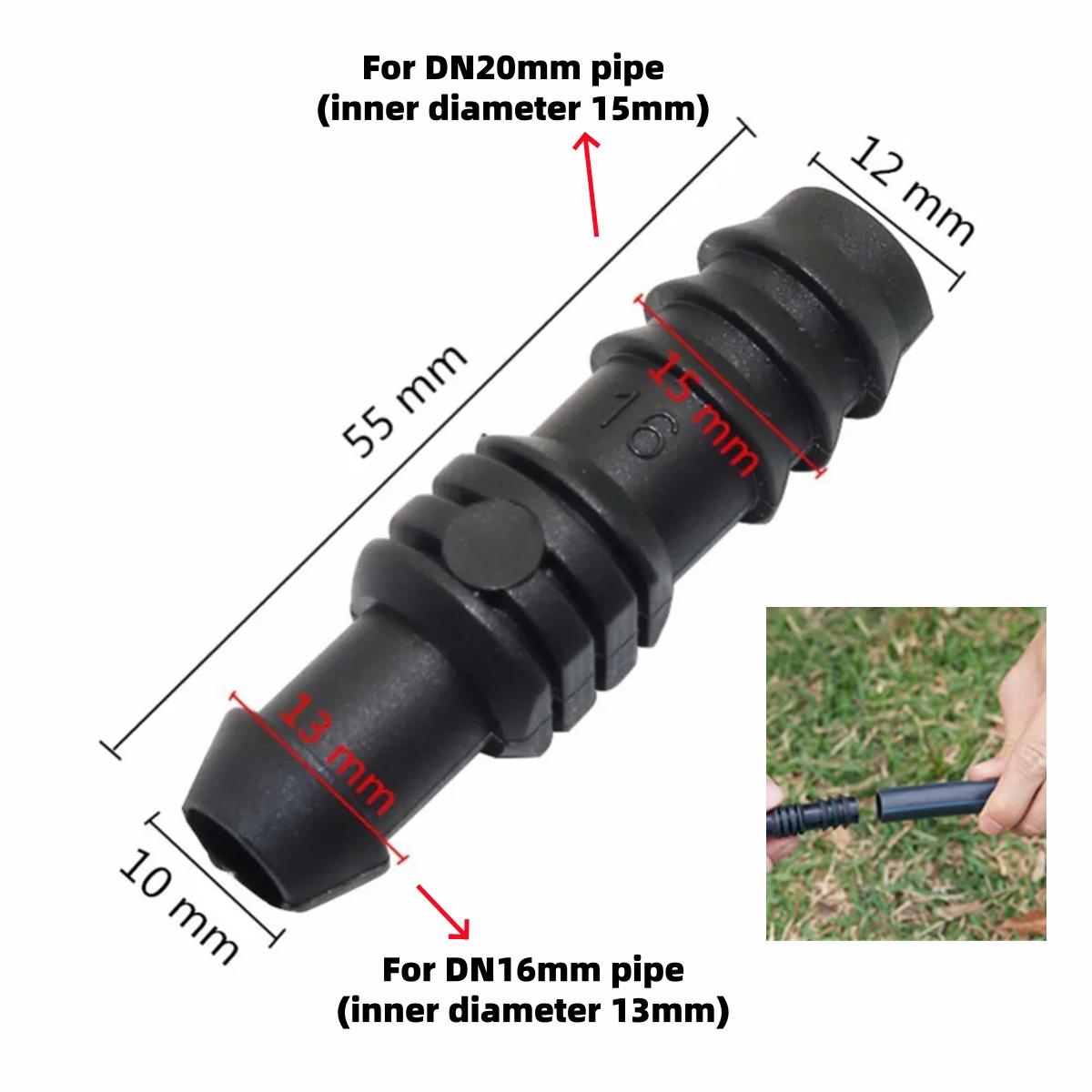 

12mm to 16mm Hose Bypass Connectors and Rubber Gaskets Garden Farmland Drip Irrigation Water Pipe Quick Straight Joints 30Pcs