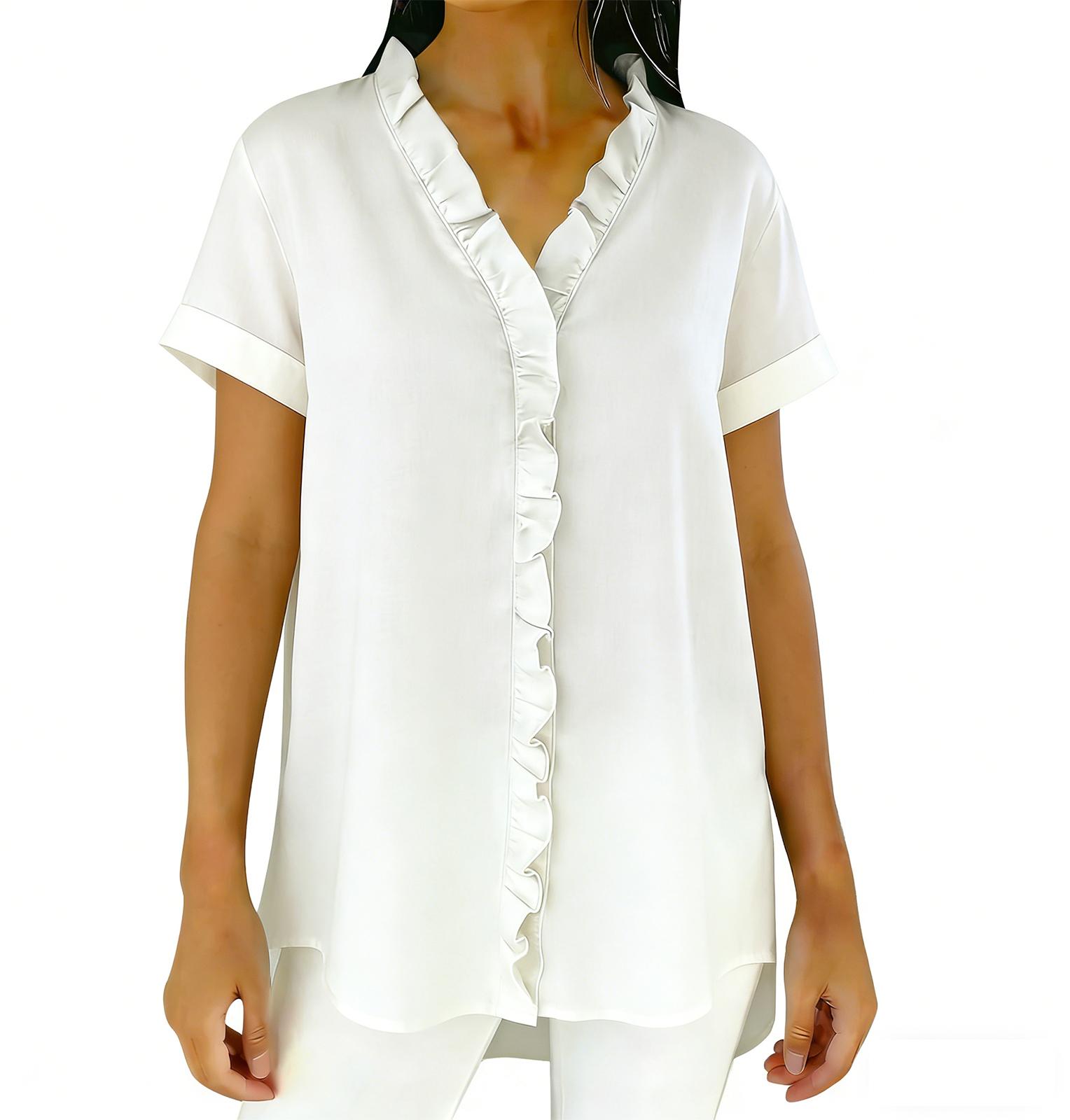 Женский модный и элегантный топ M белый