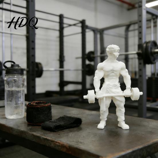 Iron Master Statue 3D Printed Muscle Man Ornament Fitness-Themed Sculpture for Bodybuilders