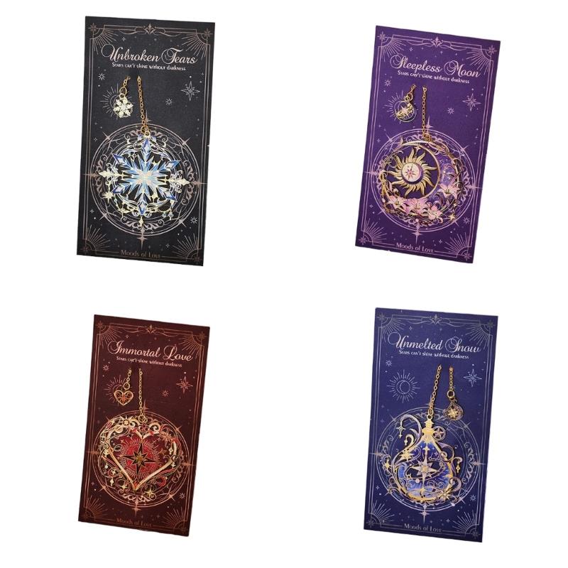 Delicate Styles Bookmarks with Pendant for Male and Female Book Lover Reading Birthday Gift Metal Elegent Bookmarks