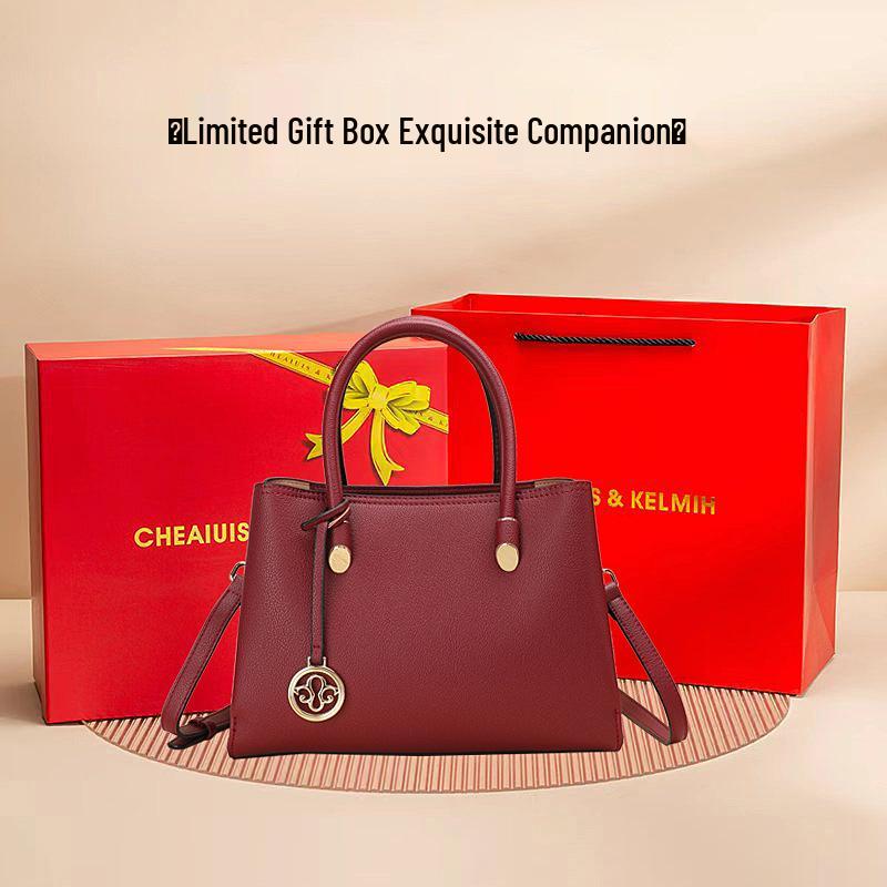 Elegant Red Mummy Bag: Fashionable, Spacious Handbag for Mother-of-the-Bride At Weddings