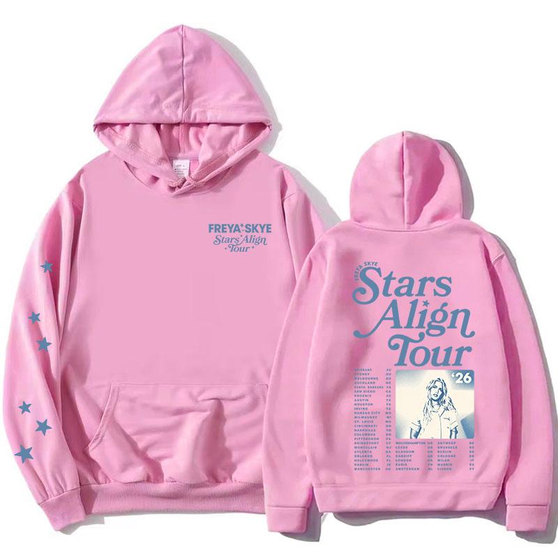 Unisex Streetwear Freya Skye Stars Align Tour Hoodies Langarm Damen Herren Sweatshirt mit Tasche Grafikdruck Merch Pullover