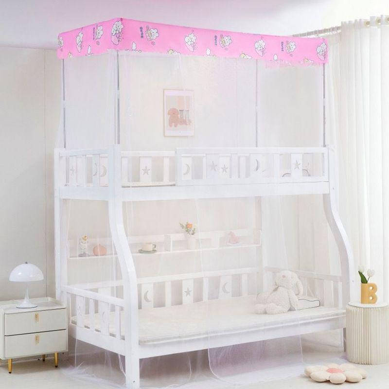 Child & Mother Integrated Bunk Bed with Double Layer Encrypted Mosquito Net and Thickened Support