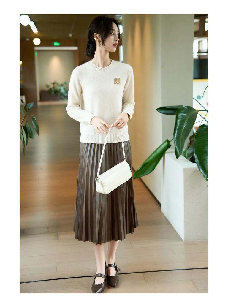 2025 Herbst Bestickter Strick Wolle Übergröße Lockerer Pullover für Damen - Langärmeliges Modeoberteil