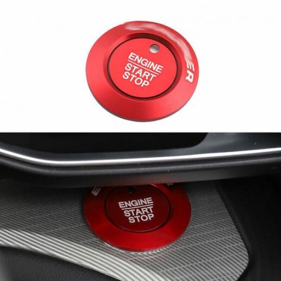 For Ford Explorer 2020-23 Ignition Switch Start Button Cover Trim Red Aluminum*2