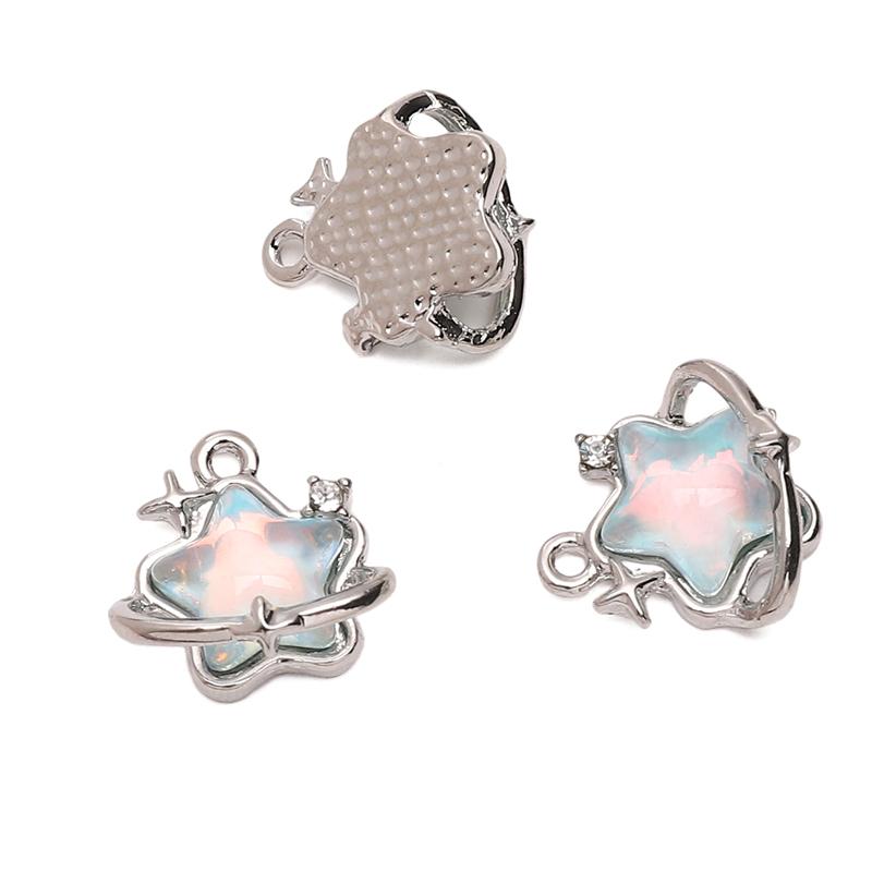 

Стеклянная звезда кулон металлические подвески для изготовления ювелирных изделий DIY браслет ожерелье синий/серебряный