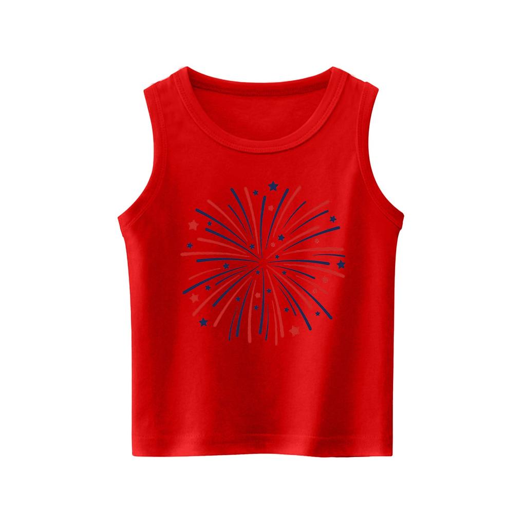 Dívčí Dětská Letní Trička s Krátkým Rukávem a Kulatým Výstřihem Tílka