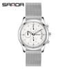 Sanda Men's Fashion Quartz Watch with Date, Three Hands, and Nail Scale