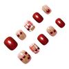 Red Cat Eyes Nail Stickers 10Pcs Checkered Design UV Coating Easy Application