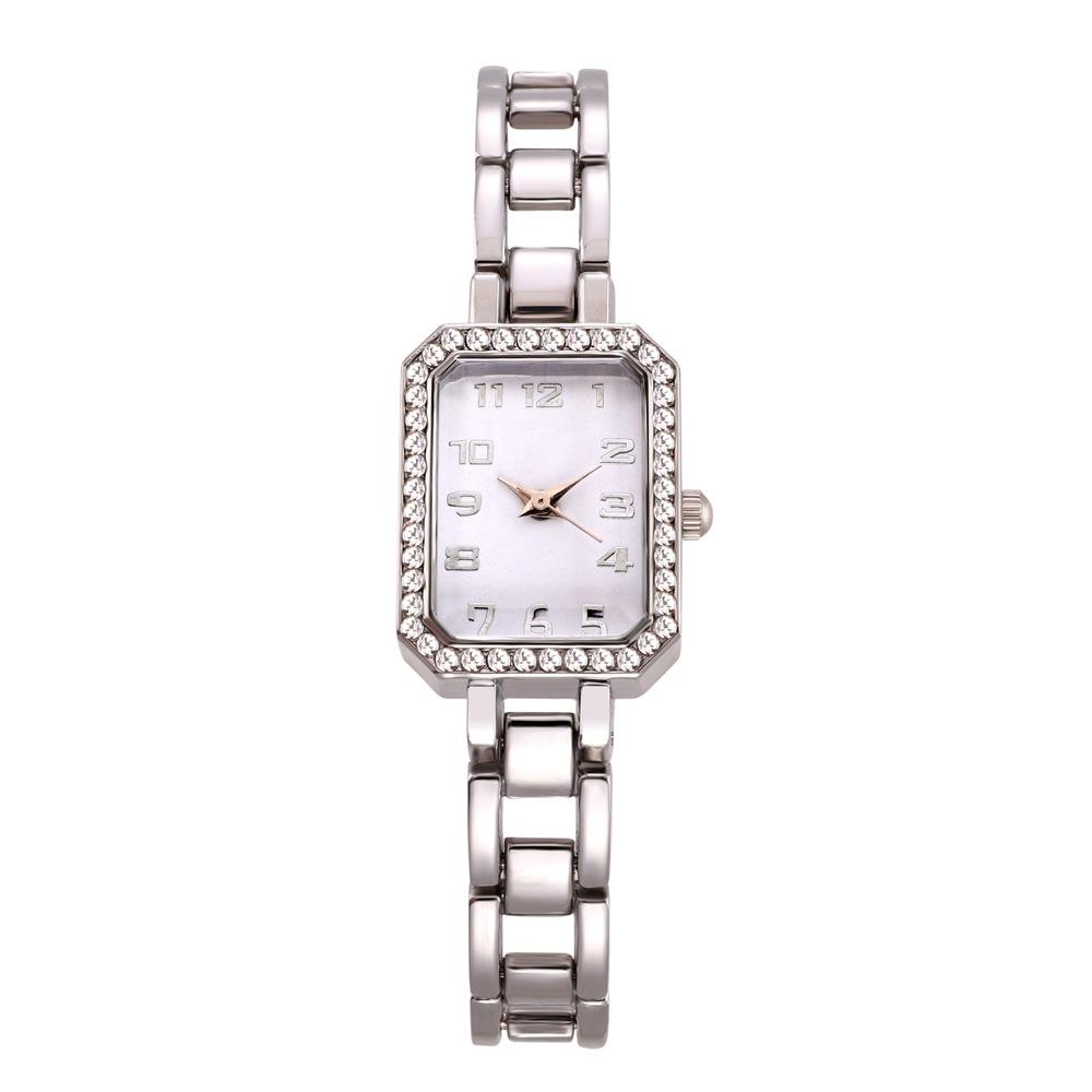 Luxury Women's Watch New Simple Square Full Diamond Digital Quartz Watche Gold Stainless Steel Bracelet Women's Dress Clock