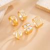 Creative Open Ring Set for Women Wedding Jewelry Trendy Elegant Gold Color Punk Vintage Geometric Adjustable Finger Rings