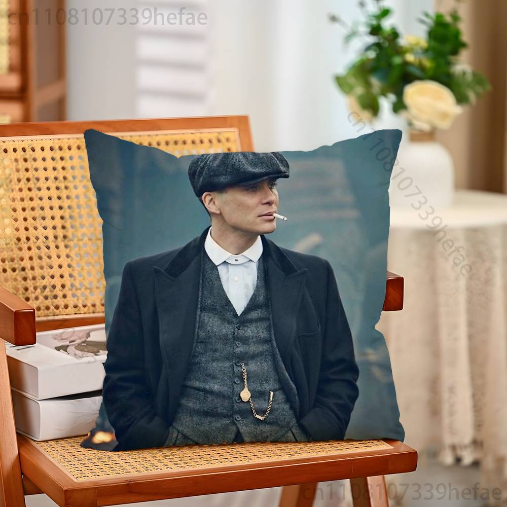 PPeaky BBlinders Movie Print Polyester Pillow Case for Valentine Gift Home Sofa Cushion Cover Decoration Custom