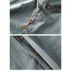 Japan Style Mens Linen Cotton Shirt Harajuku Stand Collar Long Sleeve Slim Fit Solid Color Male Casual Breathable Classical Tops