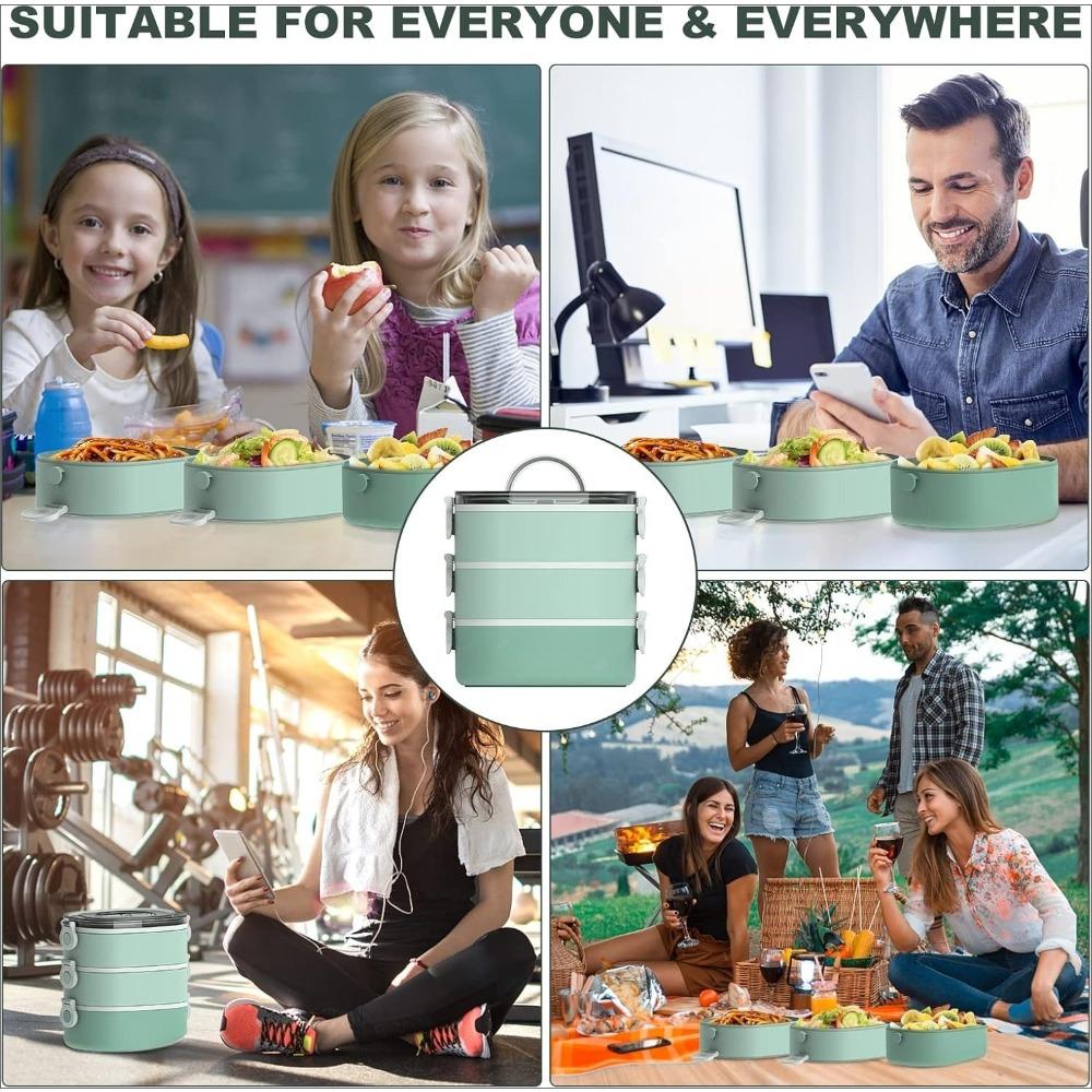 Multi Layer Lunch Box Large Capacity Portable Lunch Container for Office Workers and Students Microwave Safe Meal Container
