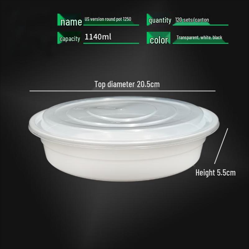 WS Disposable High-Lid Round Food Container