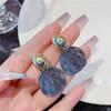 Silver Shell Pendants Women's Dangle Earrings Wrinkled Uneven Imitation Shell Hanging Earrings Female Unusual Earrings